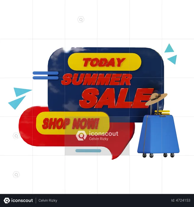 Summer Sale  3D Illustration