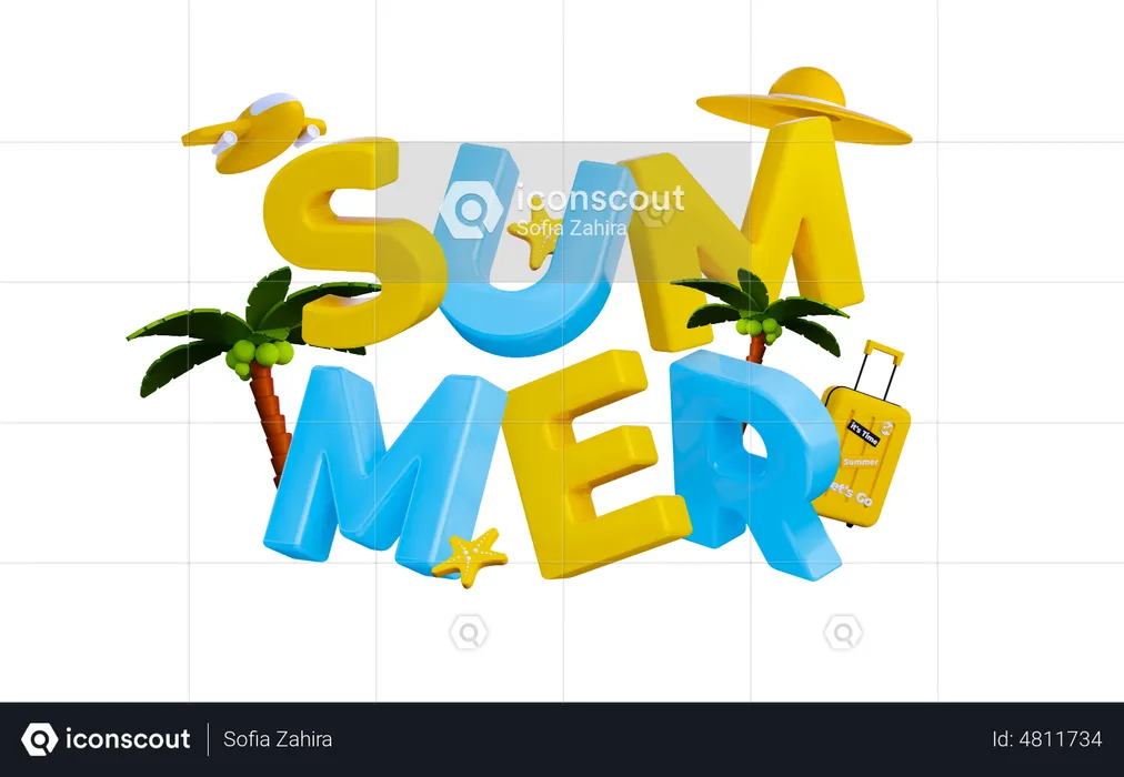 Summer Sale  3D Illustration