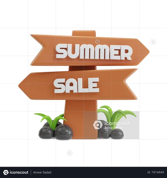 Summer Sale Board  3D Icon