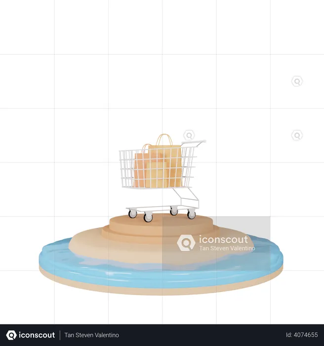 Summer shopping  3D Illustration