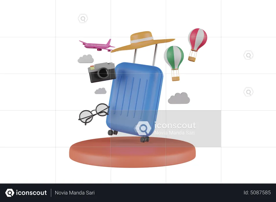 Summer travel vacation  3D Illustration