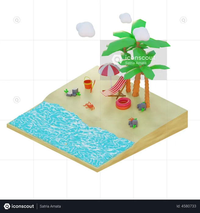 Summer Vacation  3D Illustration