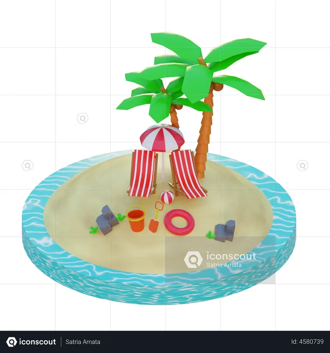Summer Vacation  3D Illustration