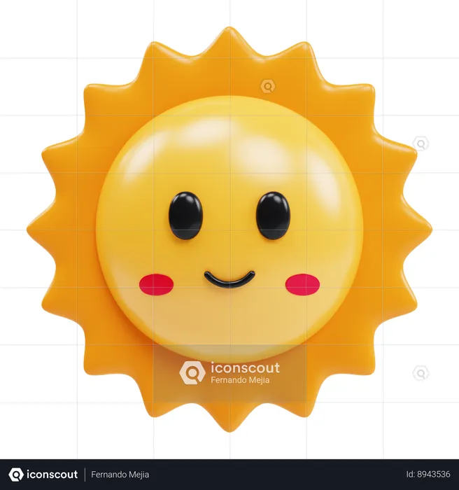 Sun Emoji 3D Icon