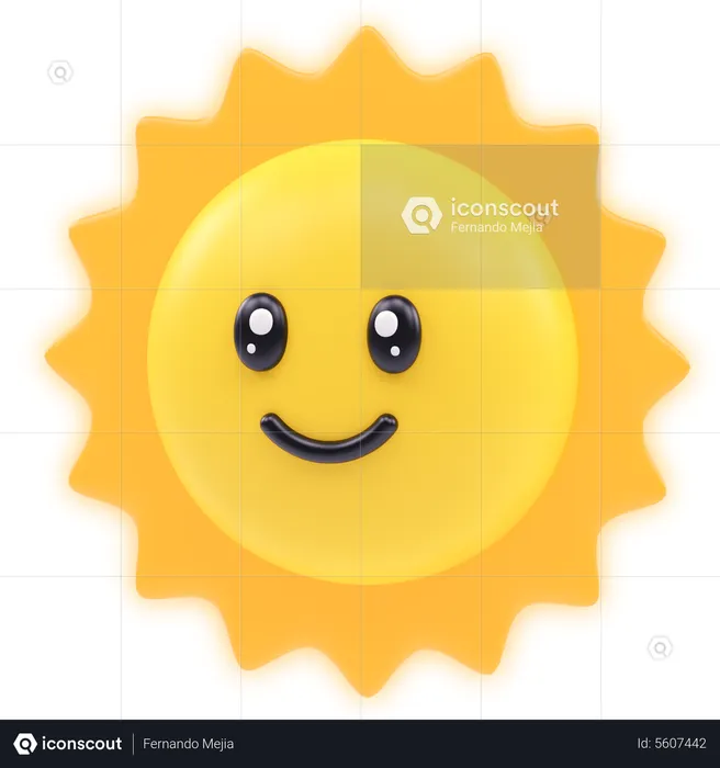 Sun Emoji 3D Sticker