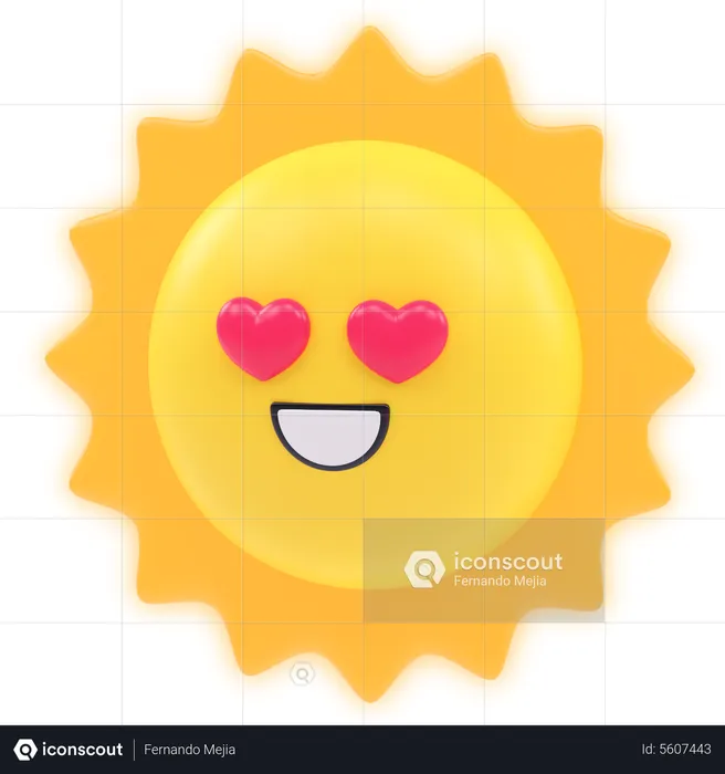 Sun Emoji 3D Sticker