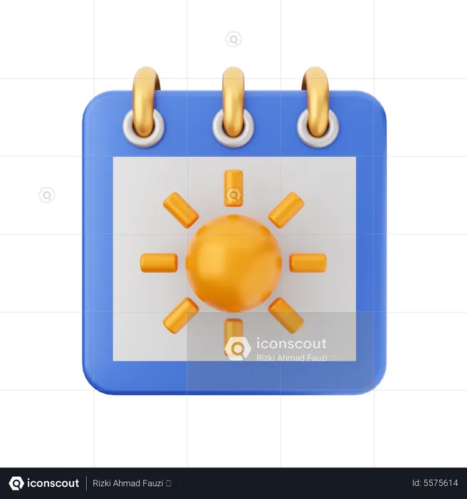 Sun Calendar  3D Icon