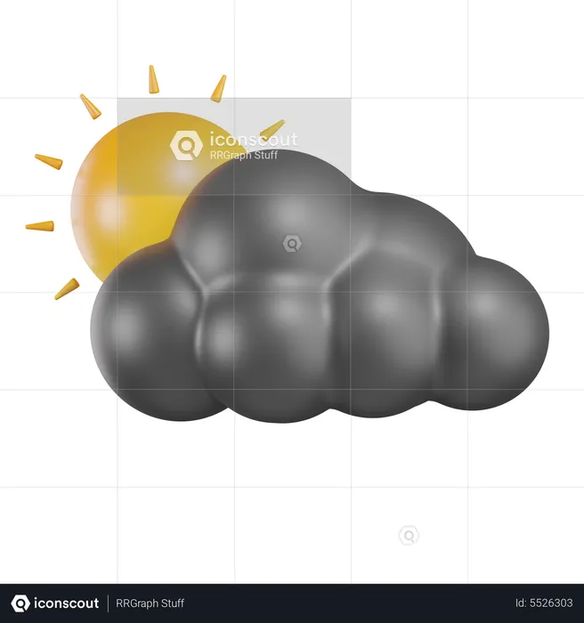 Sun Cloudy Without Rain  3D Icon