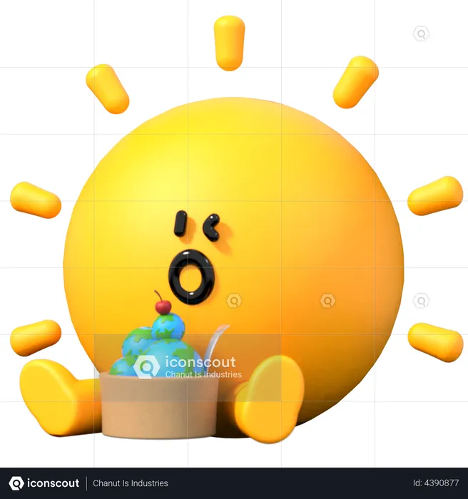 ice cream sun emoji