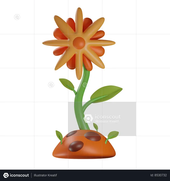 Sun Flower  3D Icon