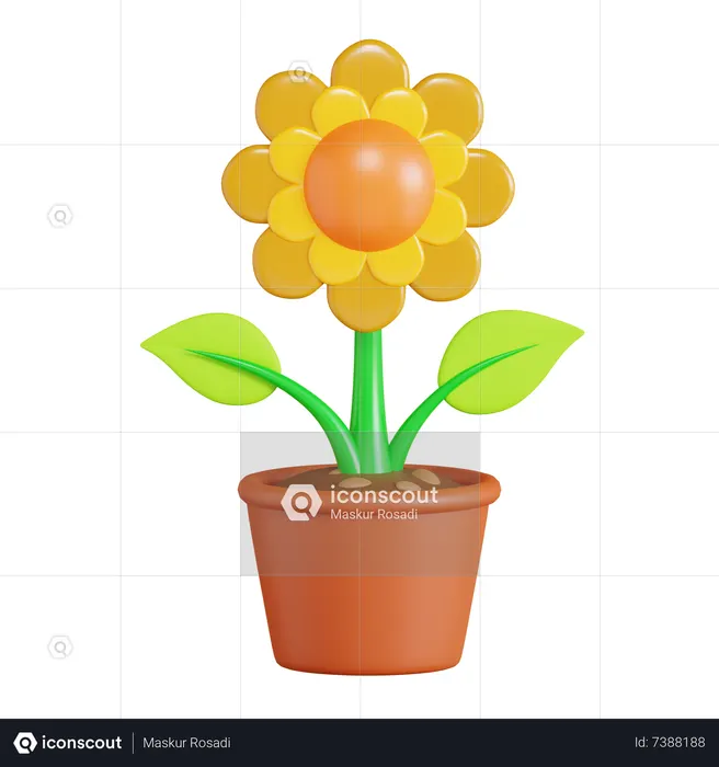 Sun Flower  3D Icon