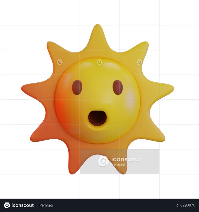 Sun Open Mouth Emoji Emoji 3D Icon