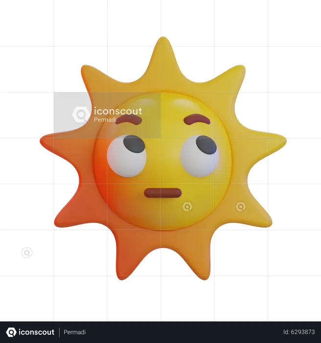 Sun Rolling Eyes Emoji Emoji 3D Icon