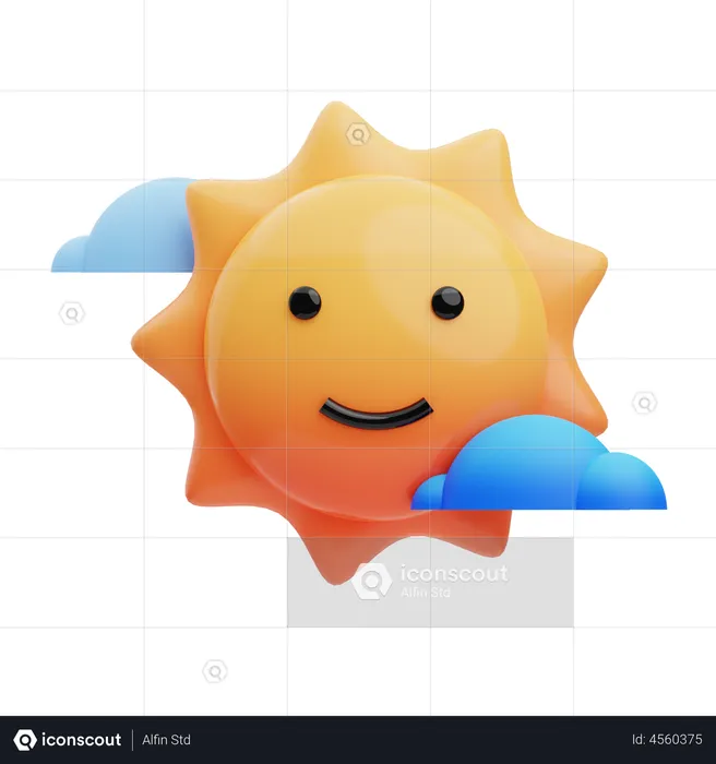 Sun Smiley  3D Illustration