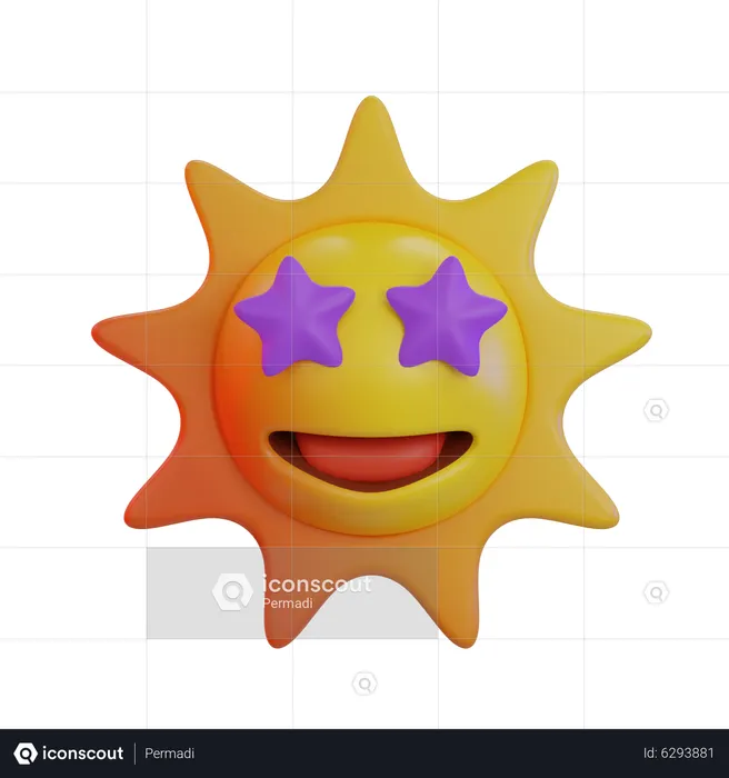 Sun Star Eye Emoji Emoji 3D Icon
