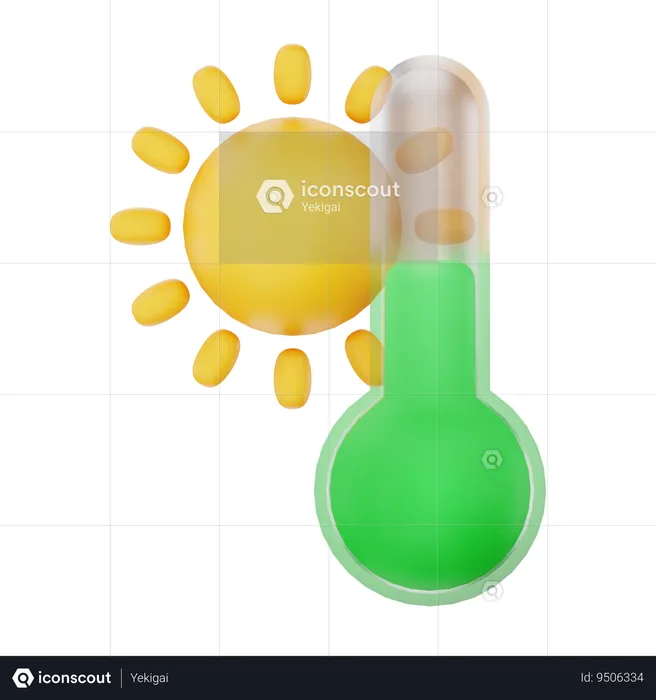 Sun Temperature  3D Icon
