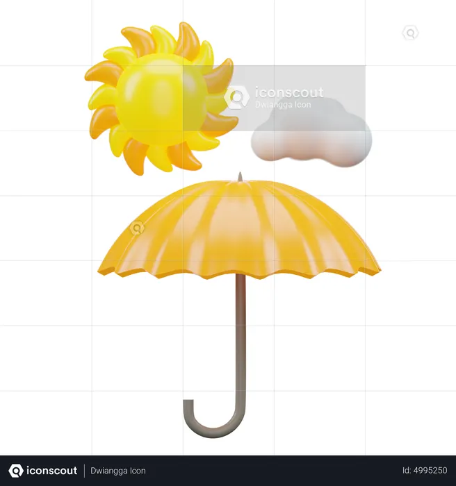 Sun Umbrella  3D Icon