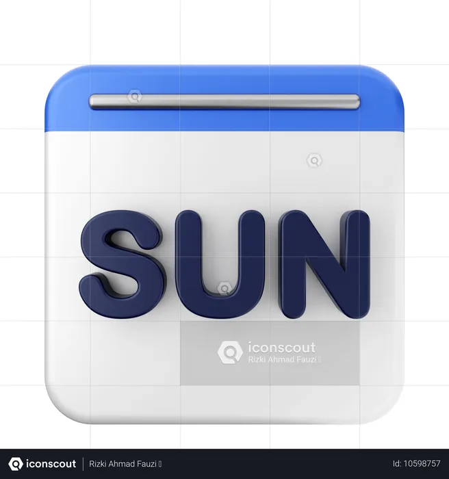 Sunday Calendar  3D Icon