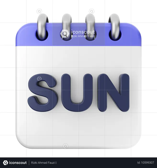 Sunday Calendar  3D Icon