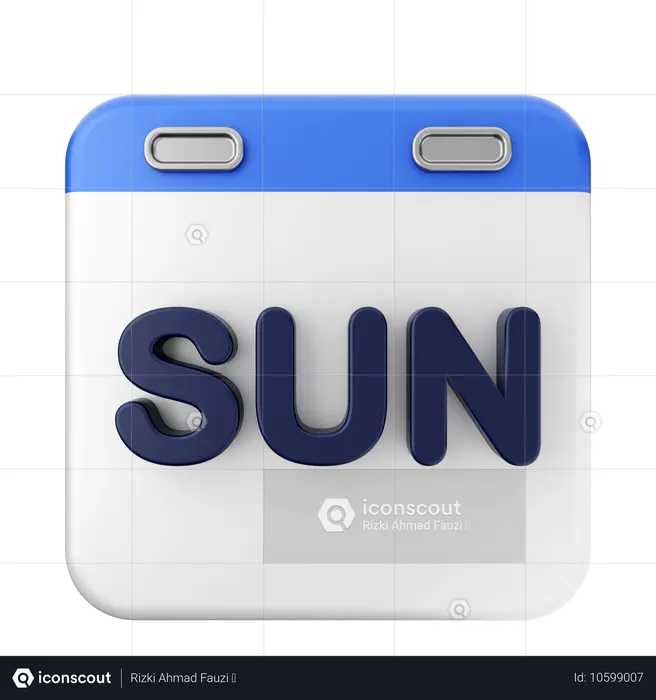 Sunday Calendar  3D Icon
