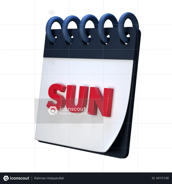 Sunday Calendar  3D Icon