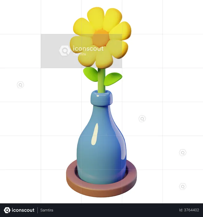 Sunflower Bottle  3D Illustration