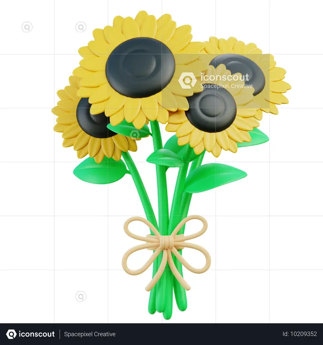 Sunflower Bouquet  3D Icon