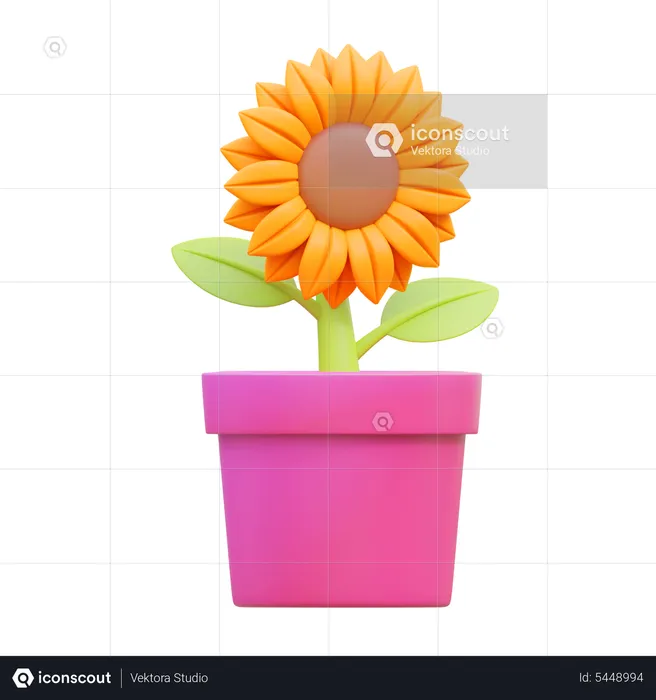Sunflower Pot  3D Icon