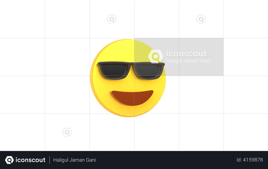 Sunglass Laughing Emoji Emoji 3D Emoji