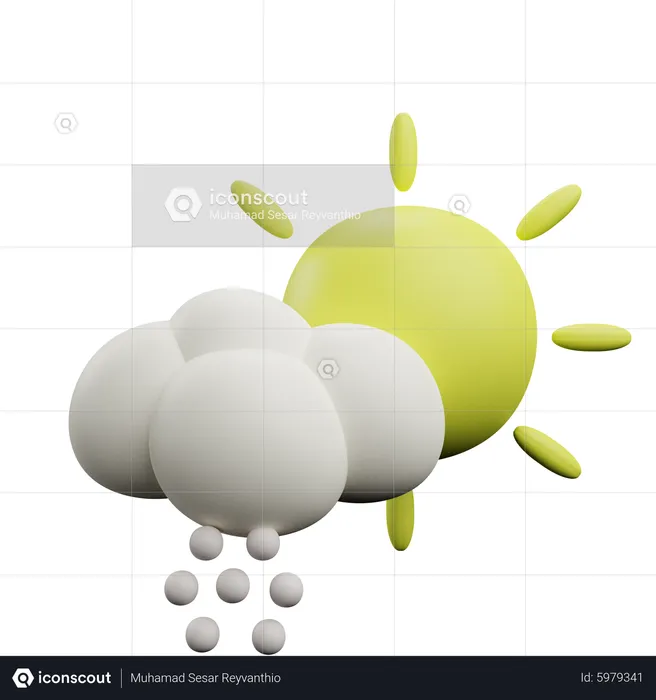 Sunny and foggy weather  3D Icon