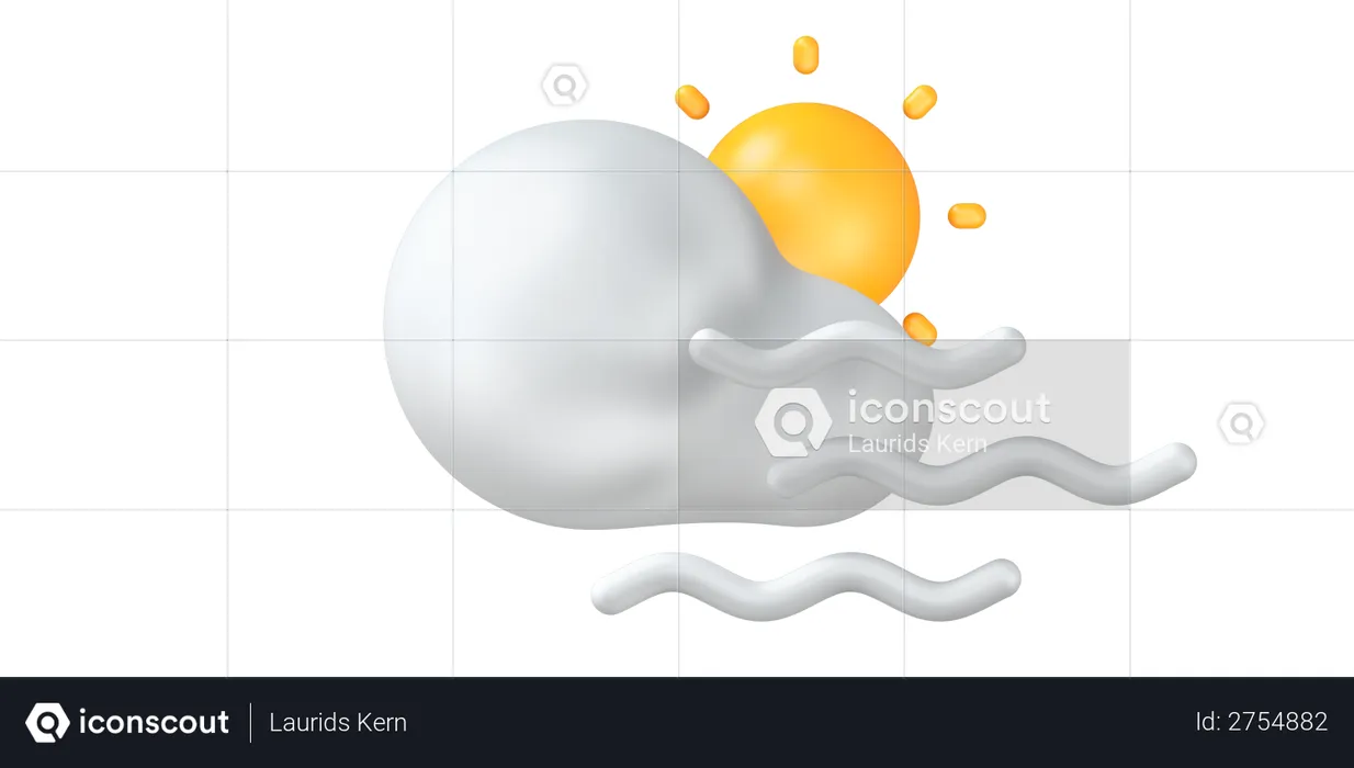 Sunny cloud  3D Illustration