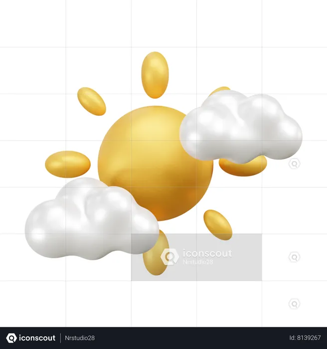 Sunny cloud weather  3D Icon