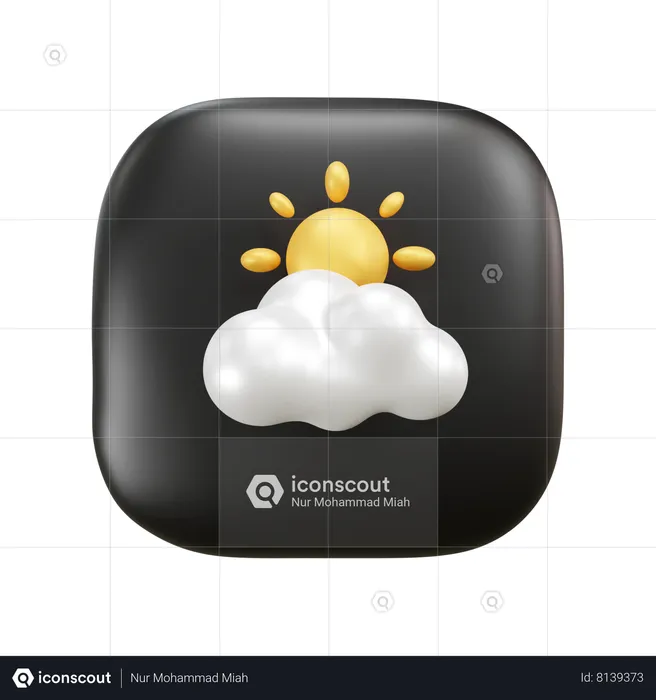 Sunny Cloud Weather  3D Icon