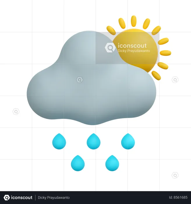 Sunny drizzling  3D Icon