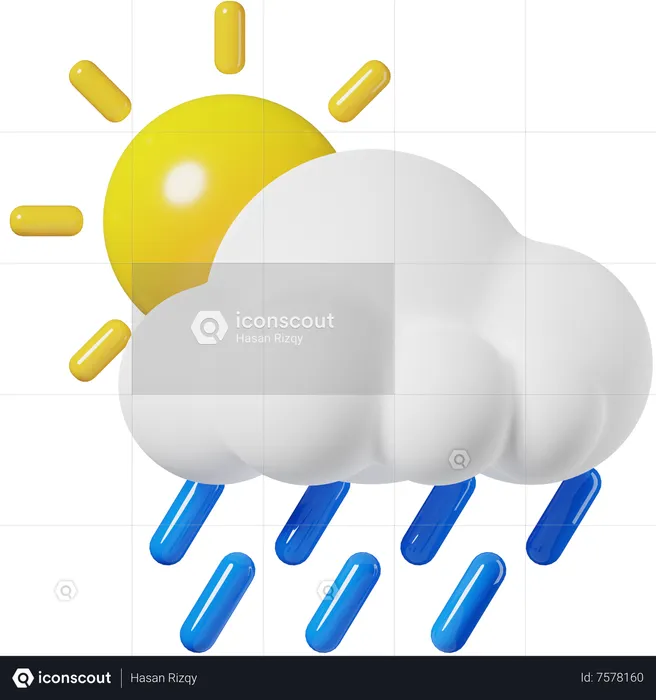 Sunny Heavy Rain  3D Icon