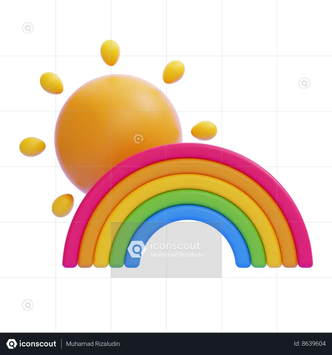 Sunny Rainbow  3D Icon