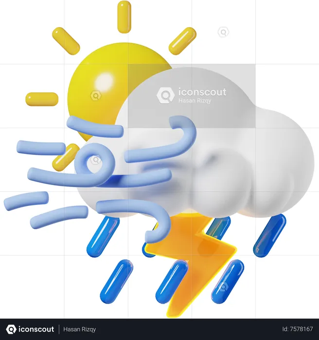 Sunny Storm  3D Icon