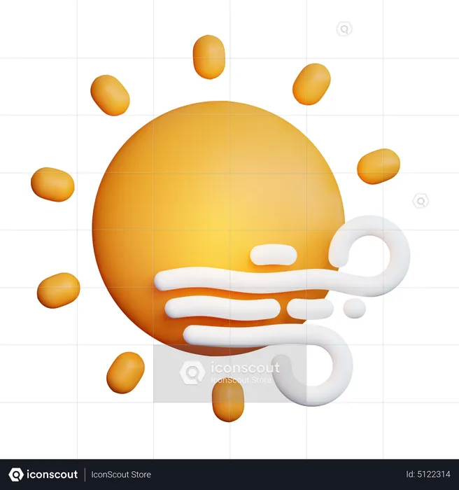 Sunny Windy  3D Icon