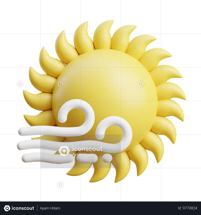 Sunny Windy  3D Icon