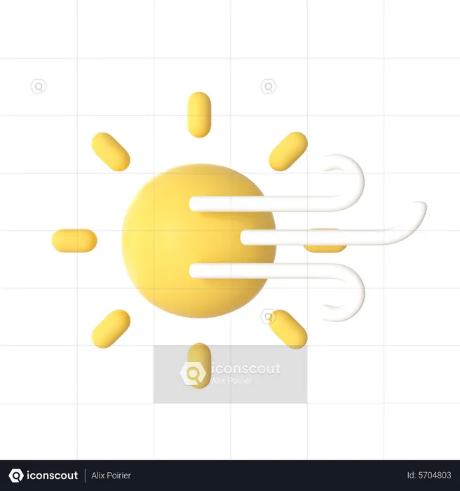 Sunny Windy  3D Icon