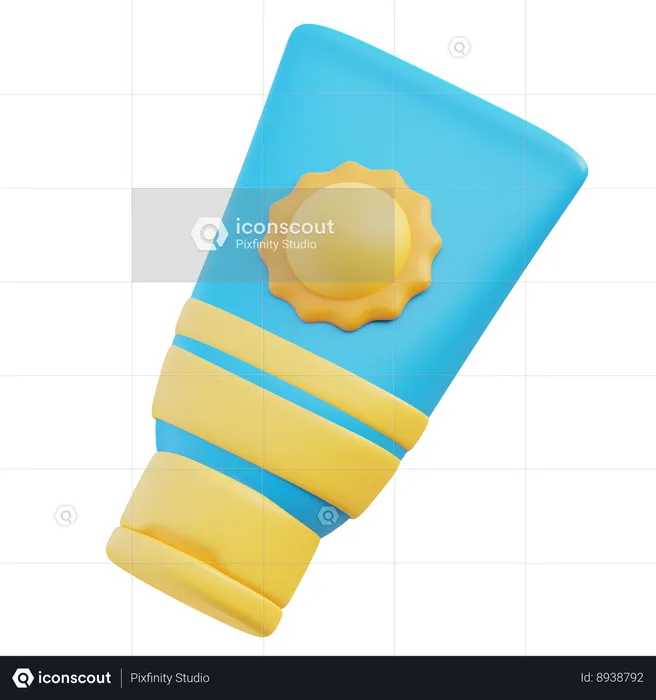 Sunscreen Tube  3D Icon