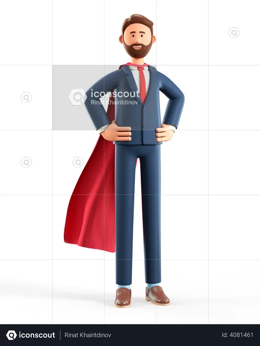 Super Businessman  3D Illustration