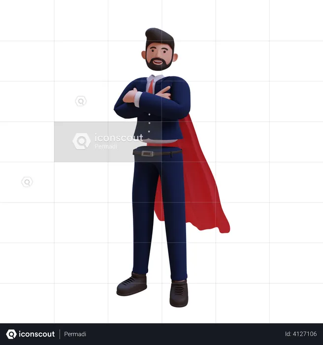 Super Businessman  3D Illustration