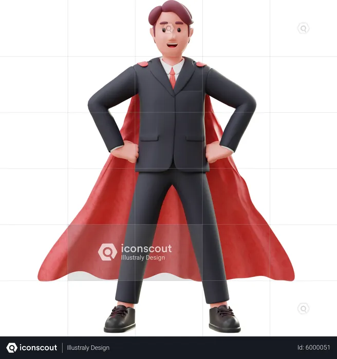 Super Businessman  3D Illustration