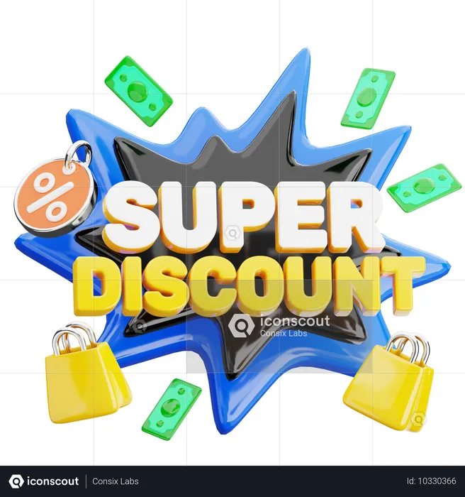 Super Discount  3D Icon