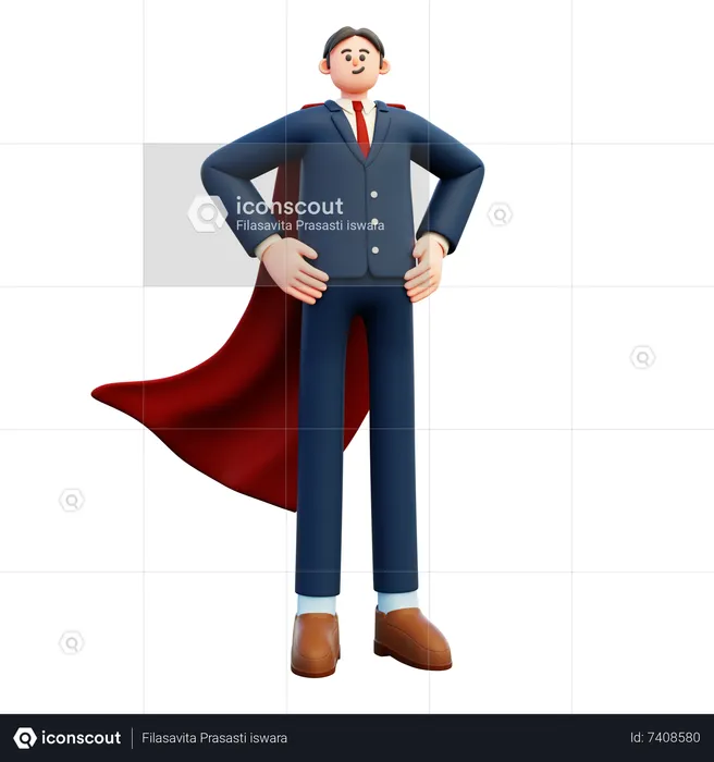 Super-Geschäftsmann  3D Illustration