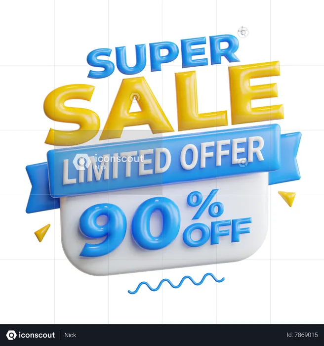 Super Sale 90 Percent  3D Icon