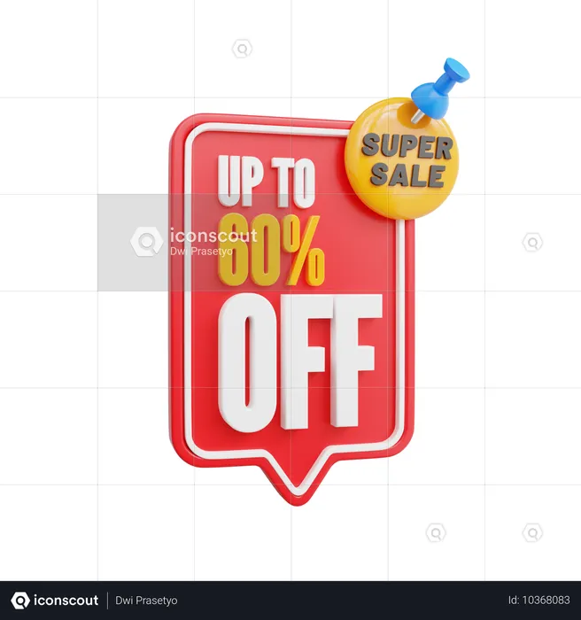 Super promoção 60% de desconto  3D Icon