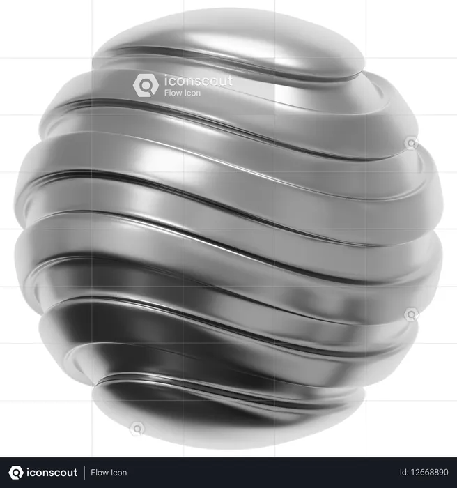 Superficie ondulada cromada  3D Icon