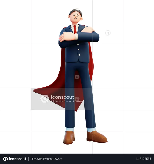 Superhero Businessman  3D Illustration
